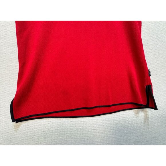 BCBGMAXAZRIA Knit Tank Top Womens M Red Sleeveless Scoop Neck Side Slit Casual - Picture 4 of 8